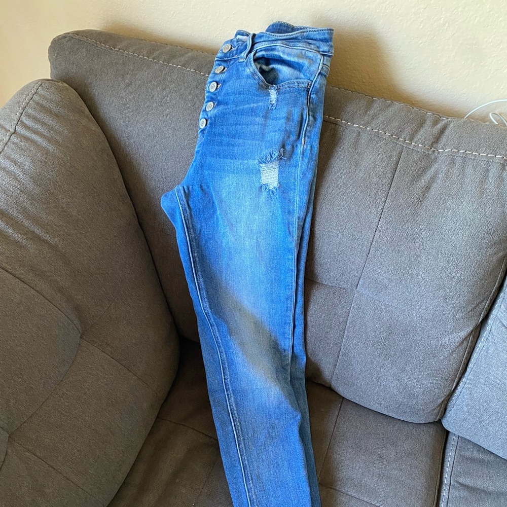 Button fly high rise Flying Monkey skinny jeans